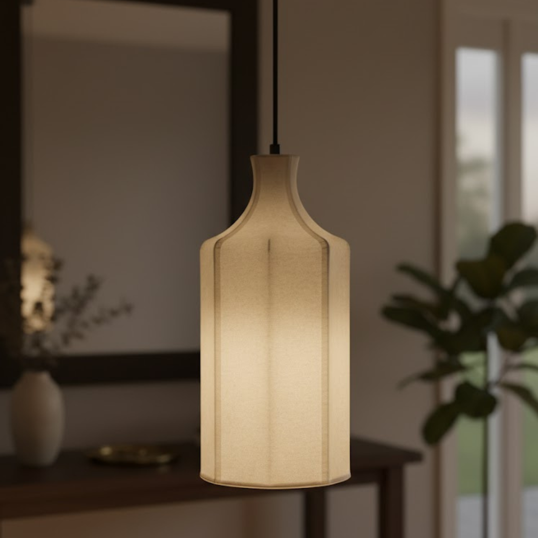 Sculpted Radiance Fabric Pendant Lamp