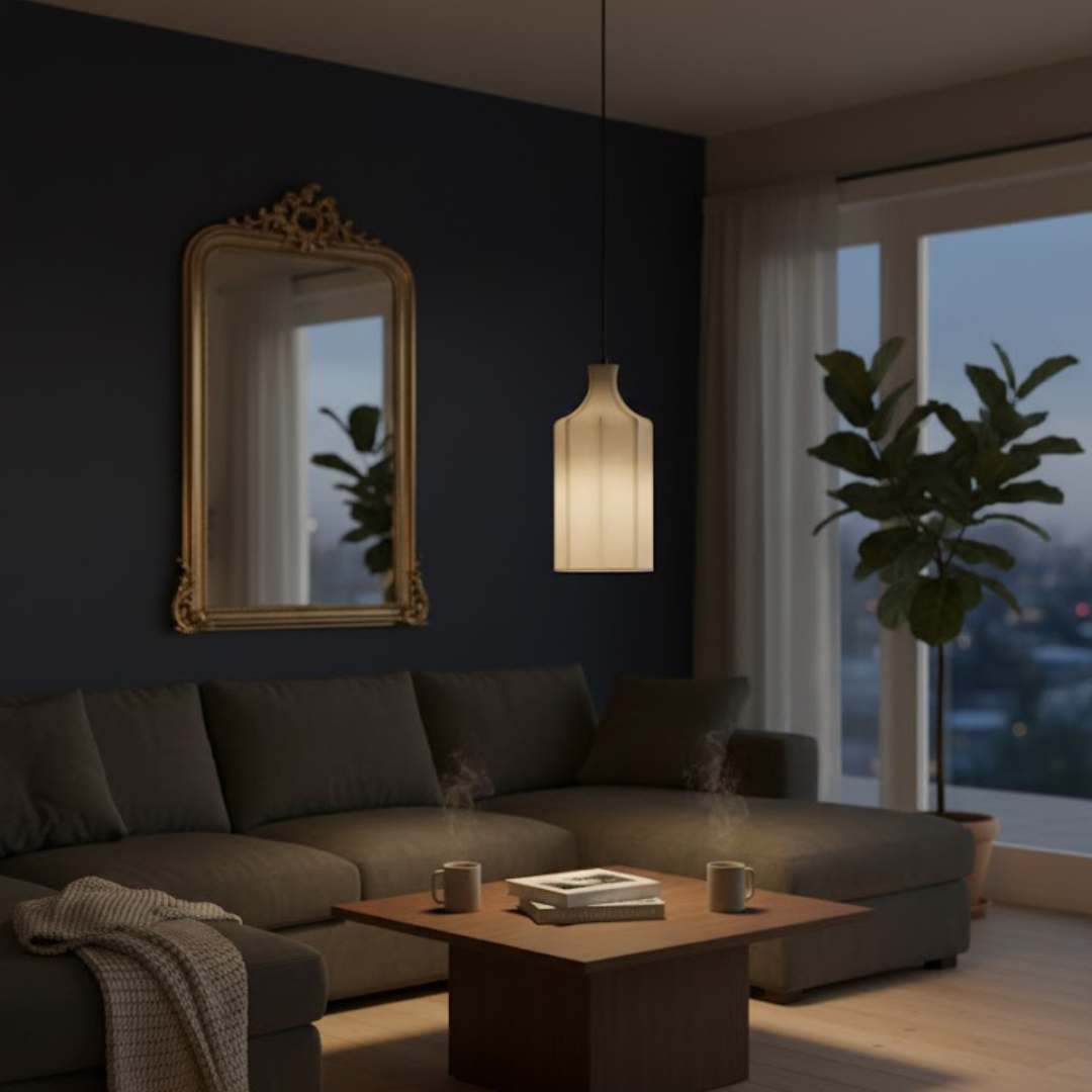 Sculpted Radiance Fabric Pendant Lamp