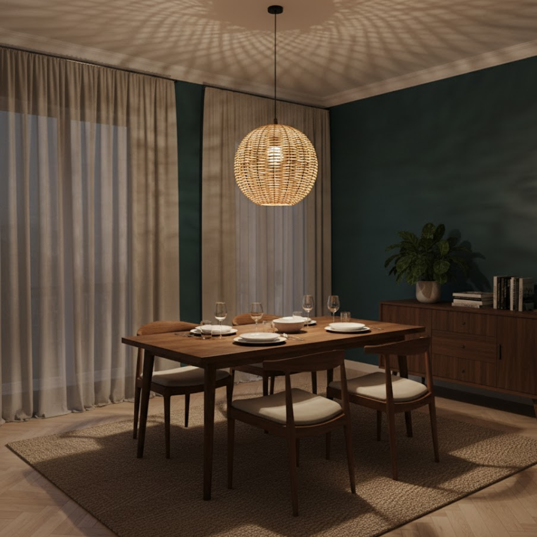 Coastal Orb Rattan Lamp