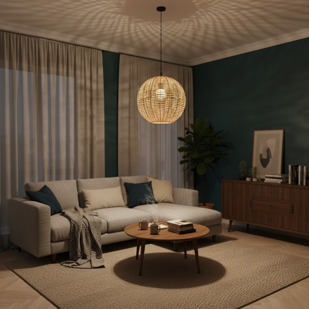 Coastal Orb Rattan Lamp