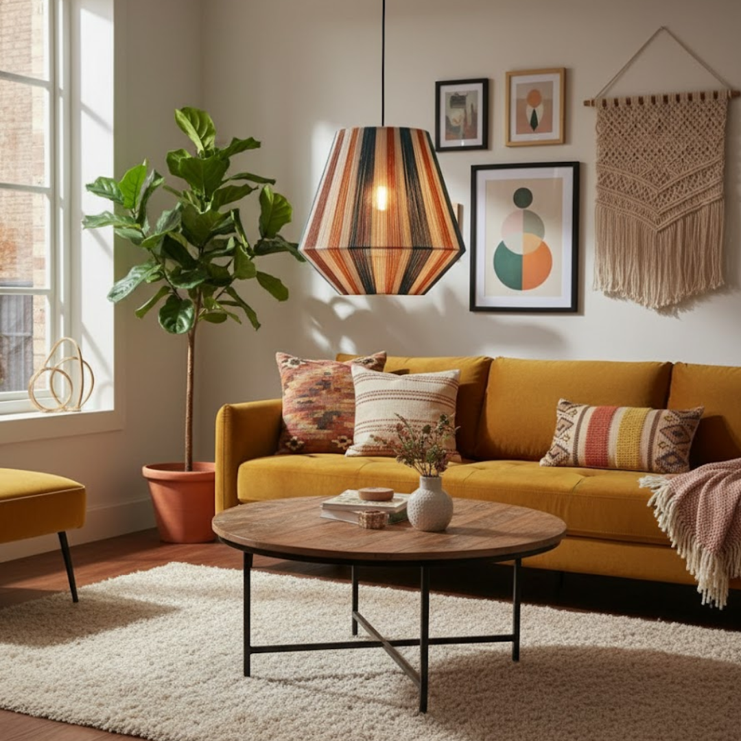 Luma Threads Striped Yarn Pendant Lamp