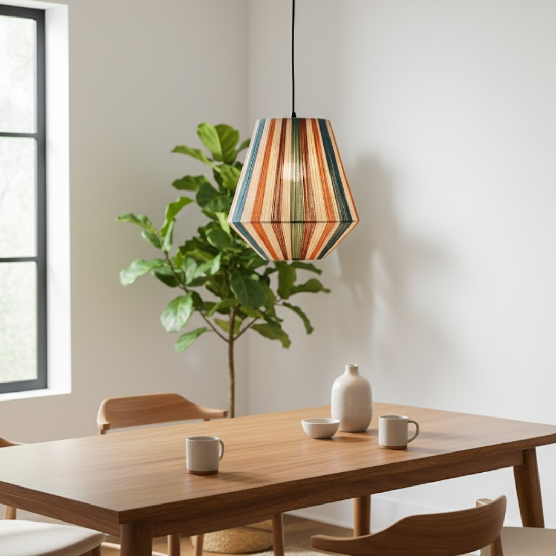 Luma Threads Striped Yarn Pendant Lamp