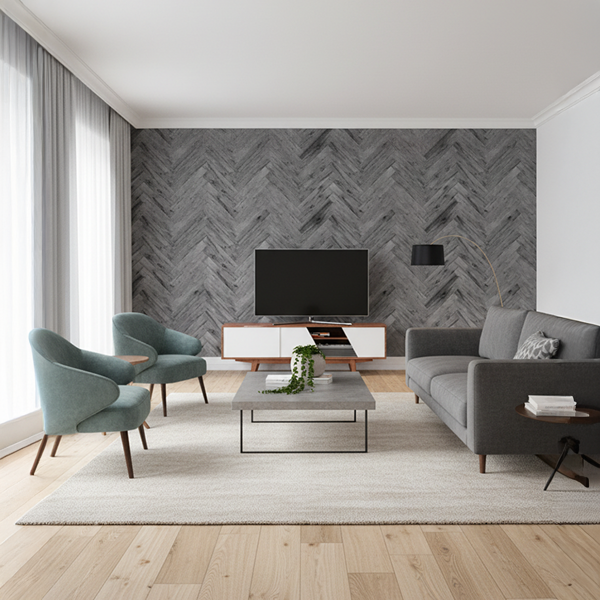 Shadowgrain Chevron Wallpaper