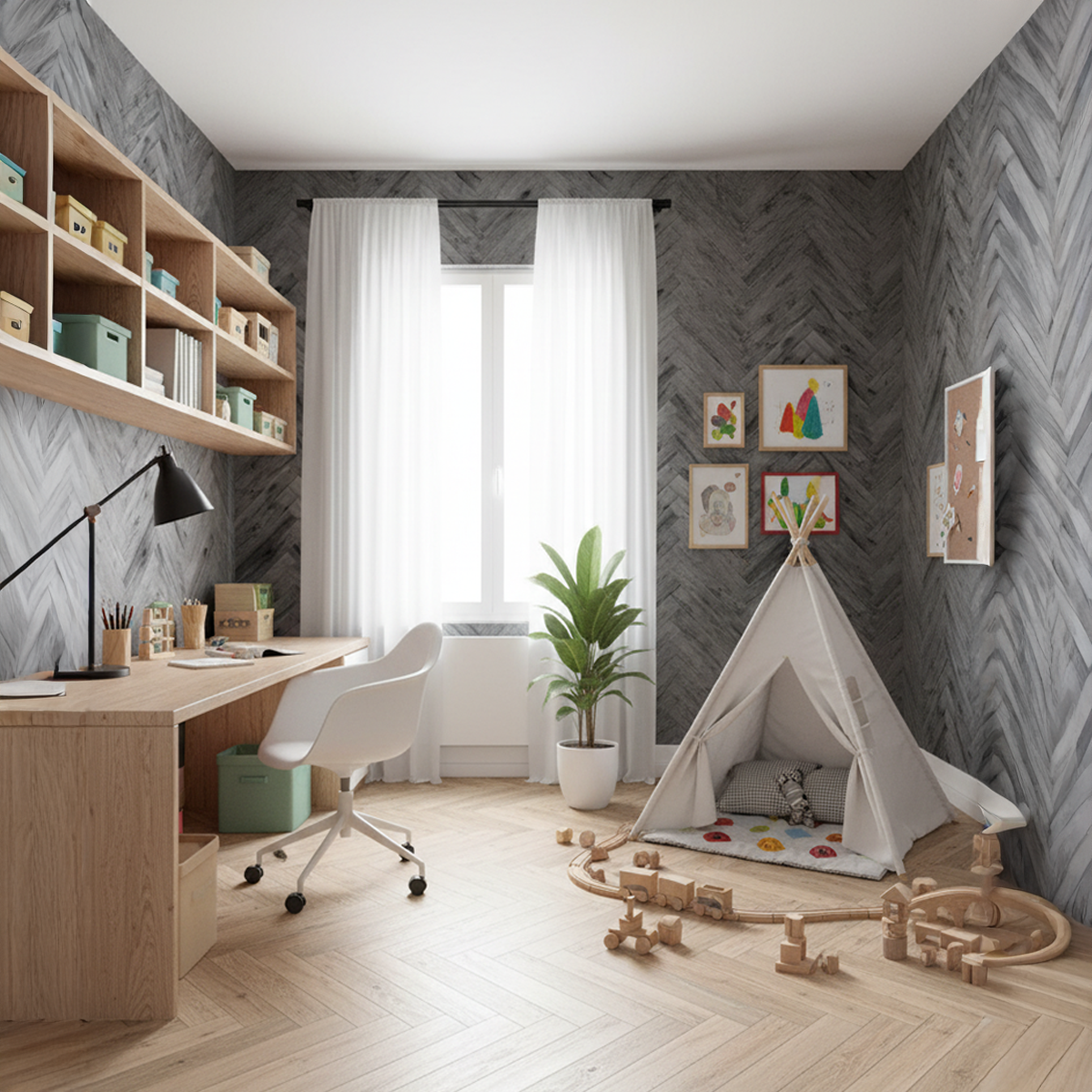 Shadowgrain Chevron Wallpaper