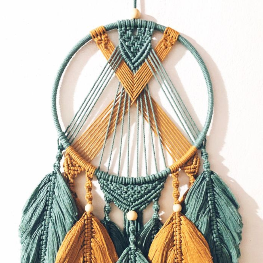 Dreamcatcher: Olive Green & Yellow - Bare Boho Living