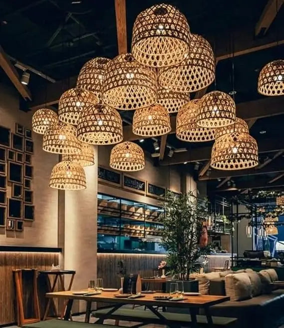 Dome Cane Pendant Light