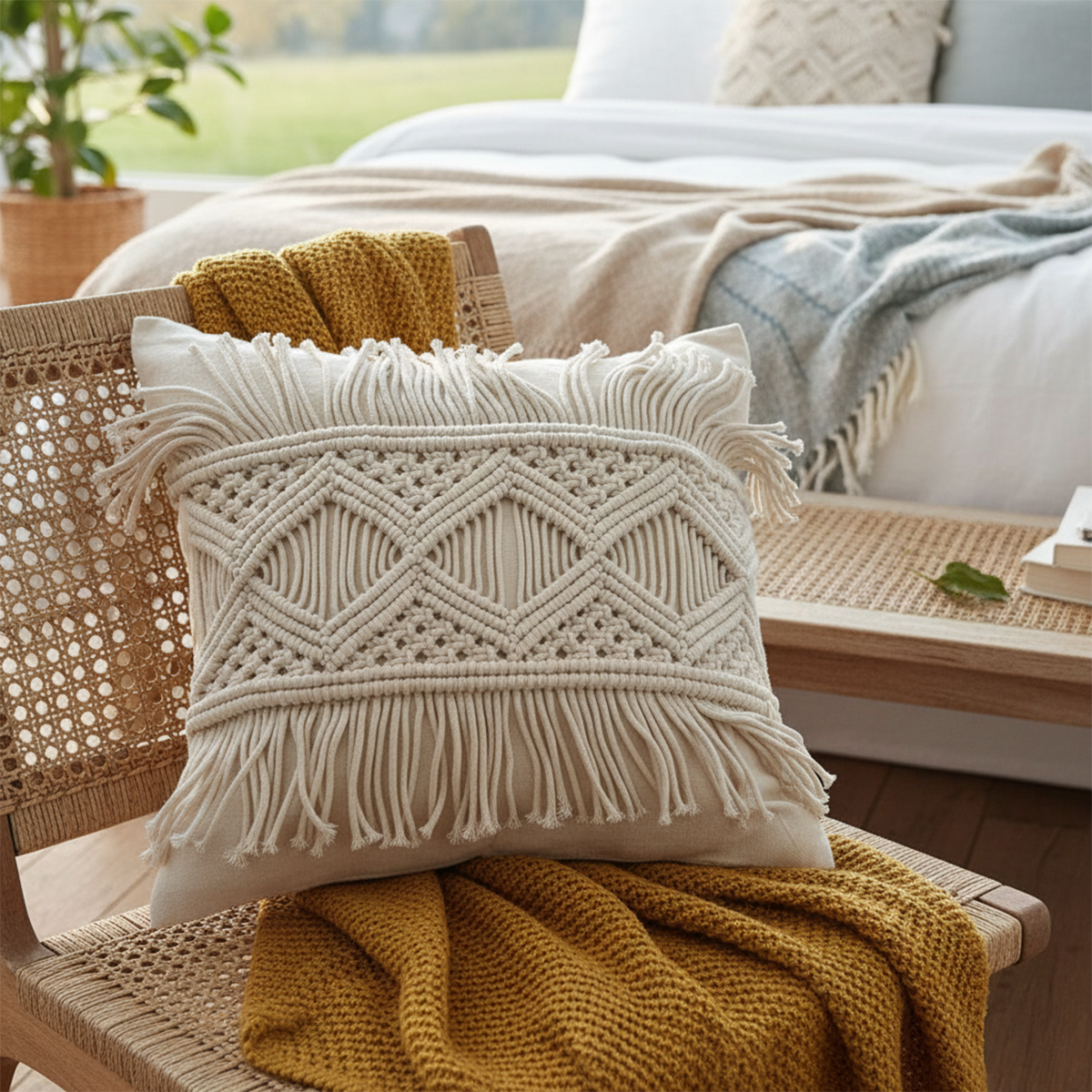 Loom Tassel Lumbar Cushion