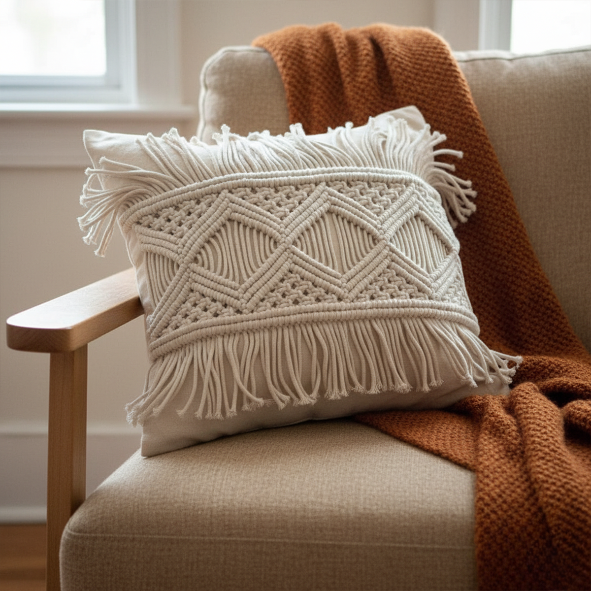 Loom Tassel Lumbar Cushion