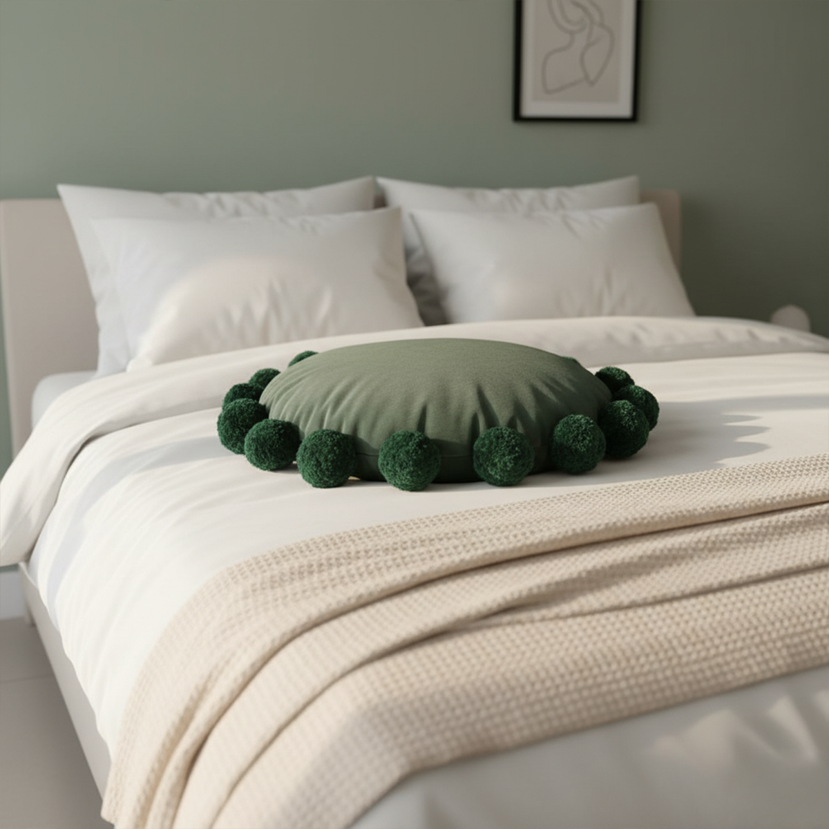 Snug Pom Pom Round Cushion