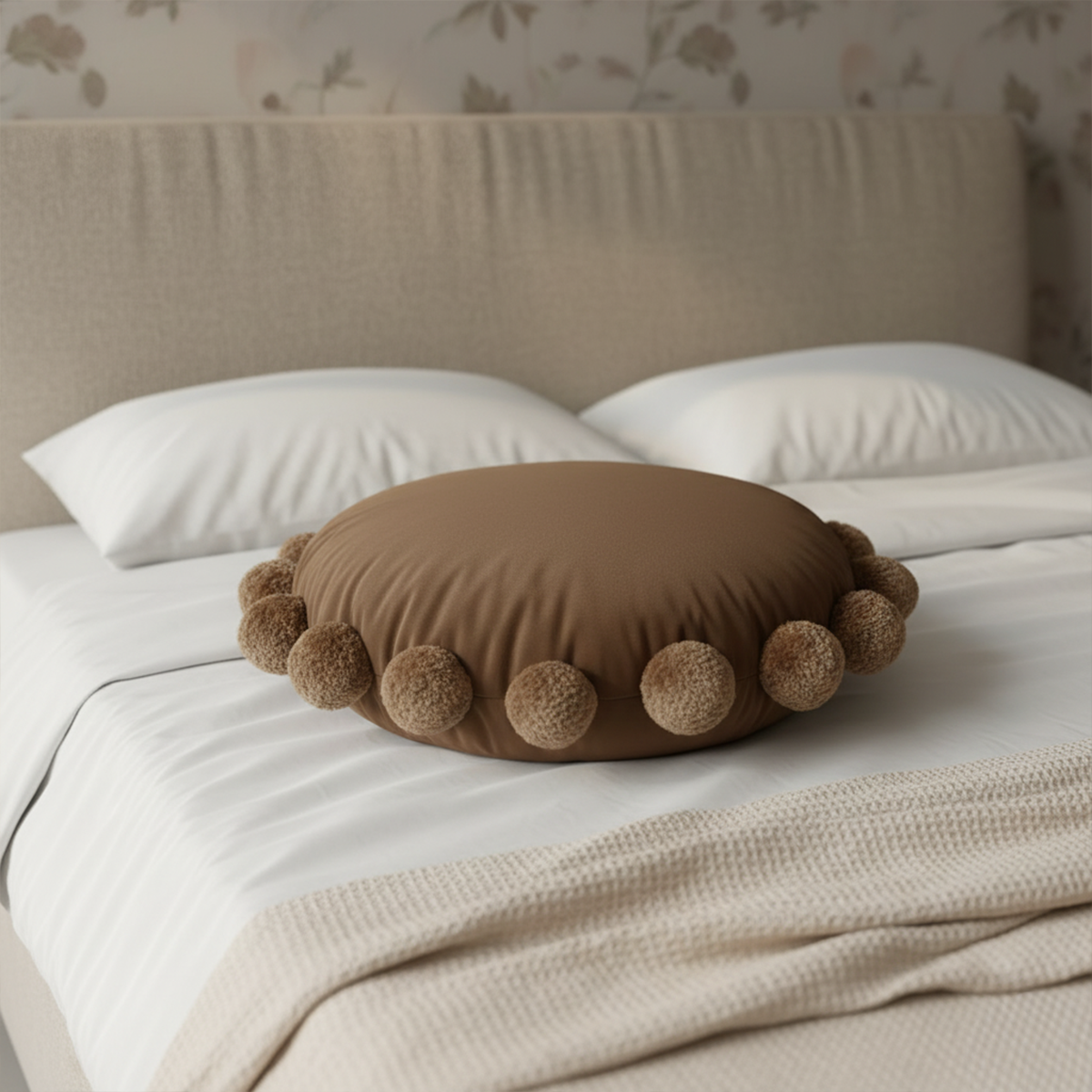 Snug Pom Pom Round Cushion