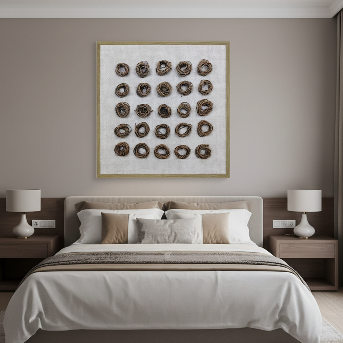 Woven Grid Handmade 3D Textured Wall Painting