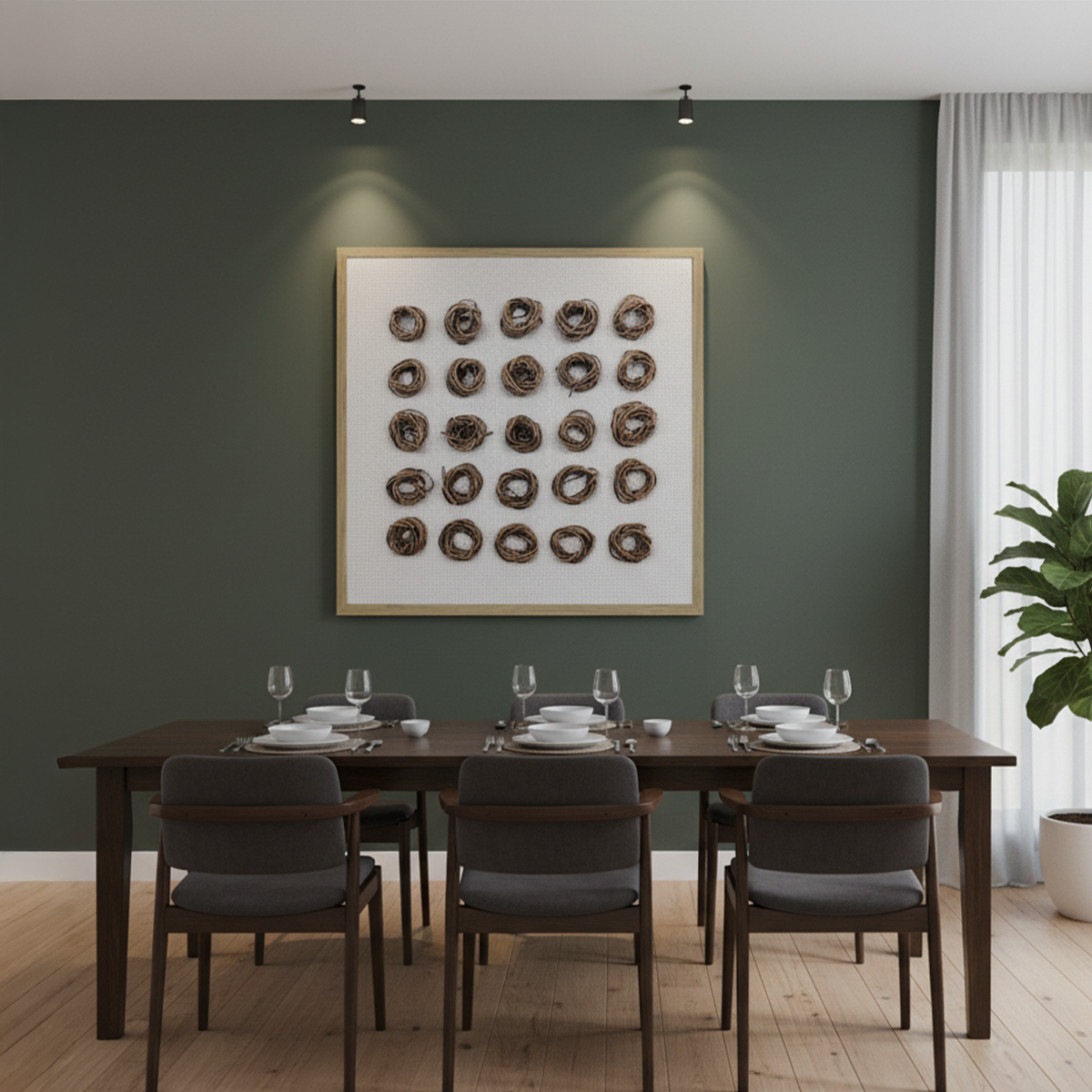 Woven Grid Handmade 3D Textured Wall Painting