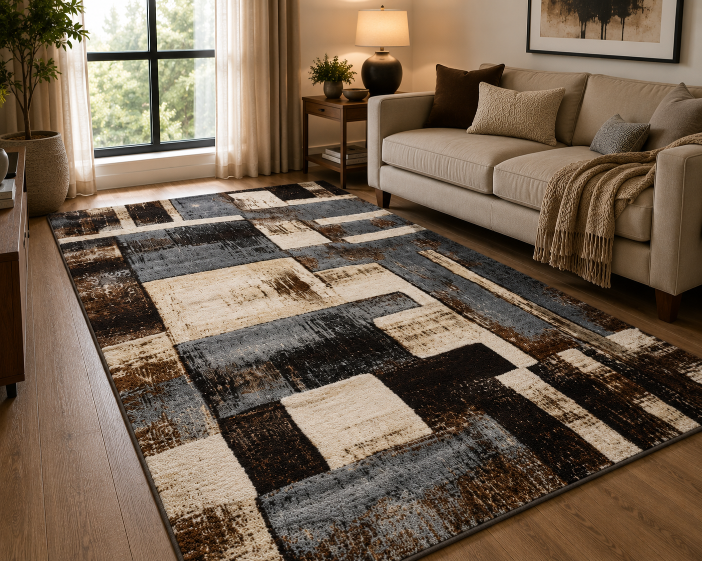 Rustic Haven Geometric Rug