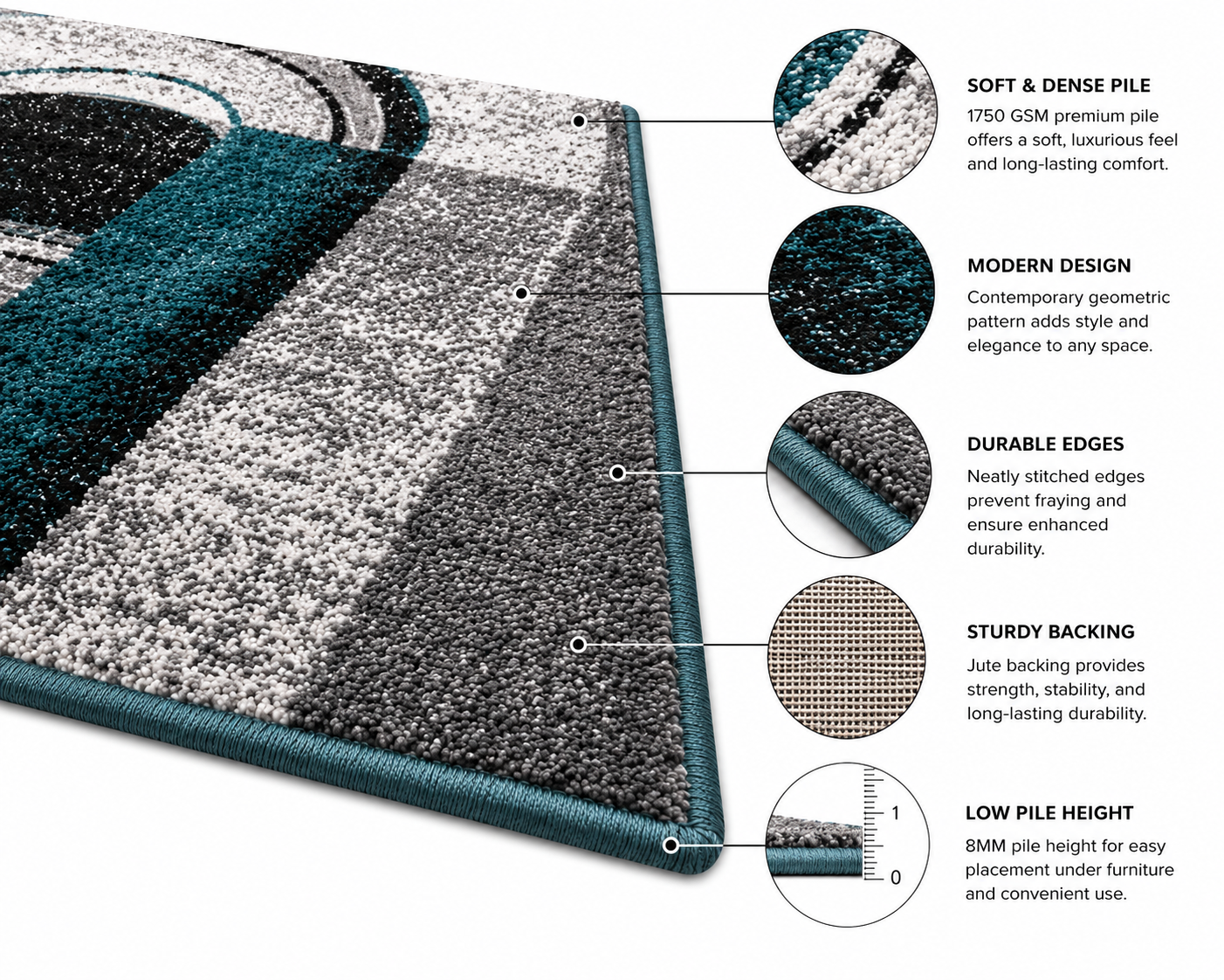 Azure Rhythm Rug