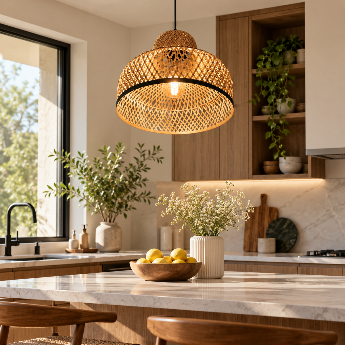 Rustic Bamboo Lampshade