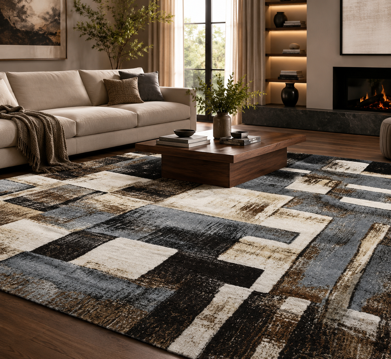 Rustic Haven Geometric Rug