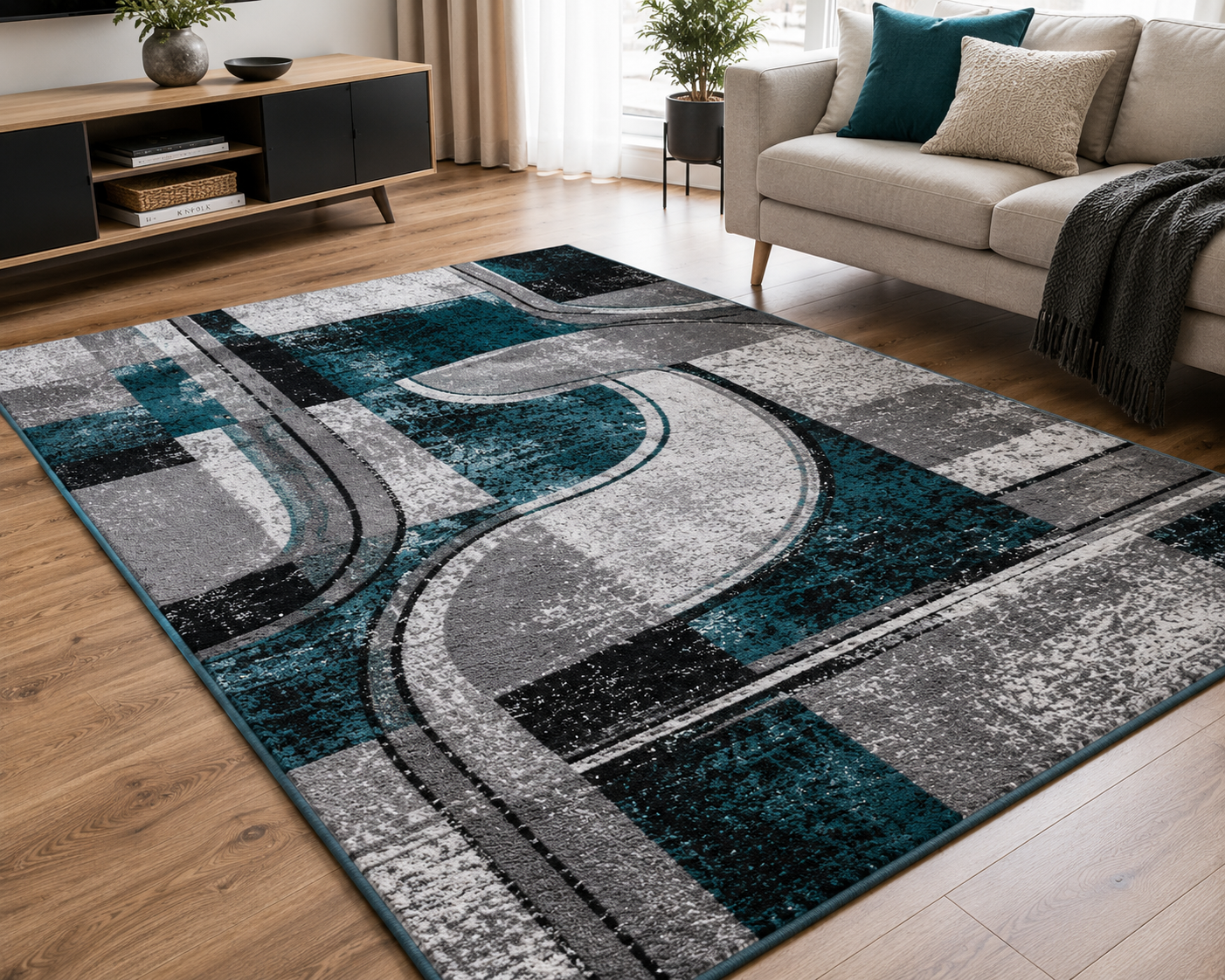 Azure Rhythm Rug