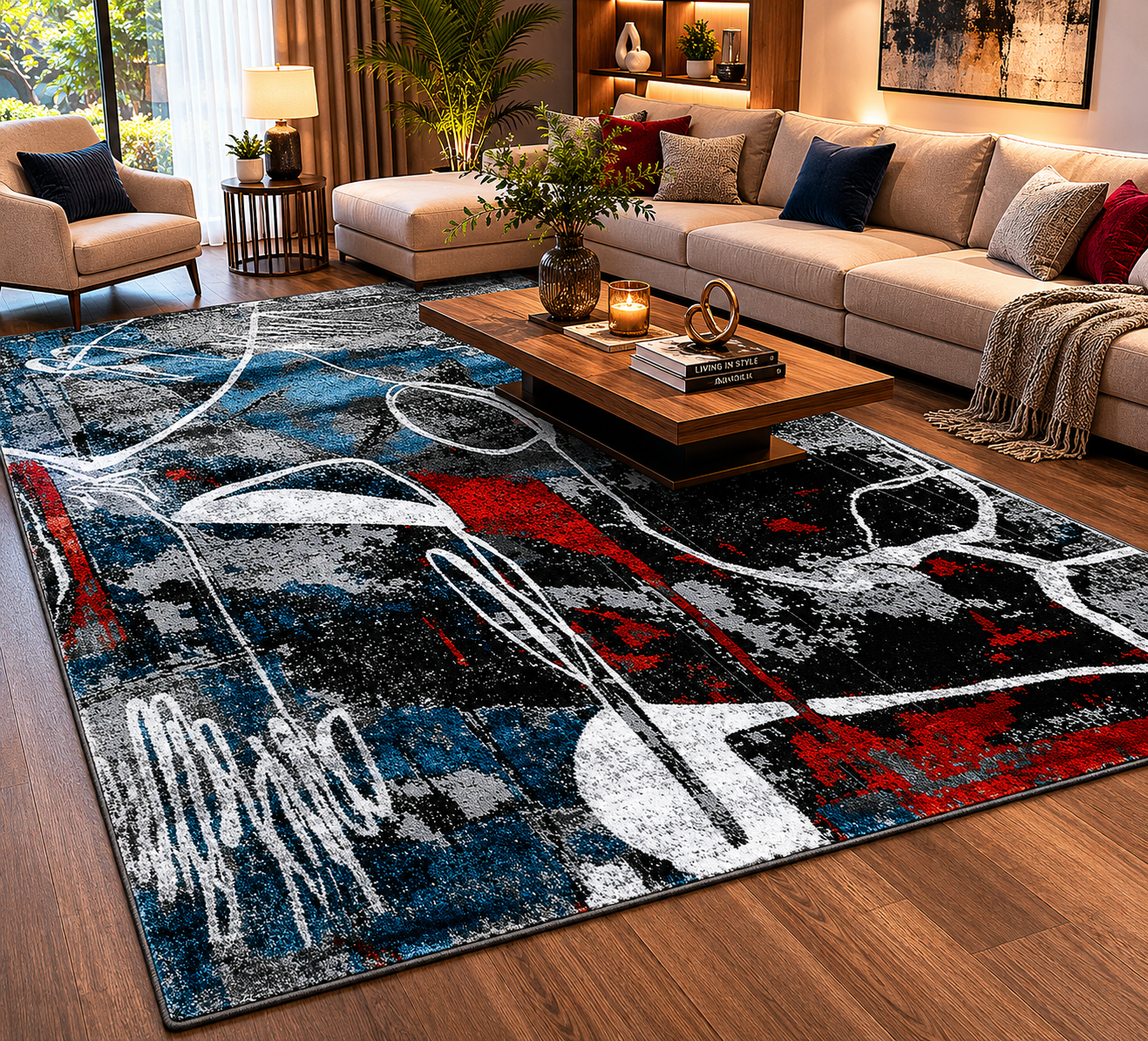 Nocturne Canvas Abstract Rug