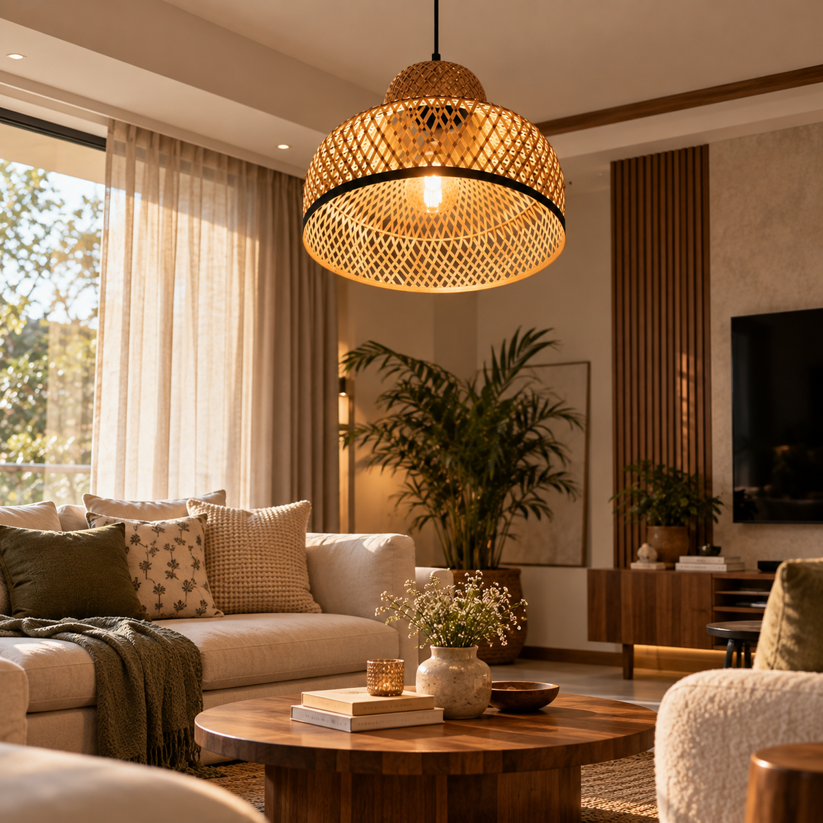 Rustic Bamboo Lampshade