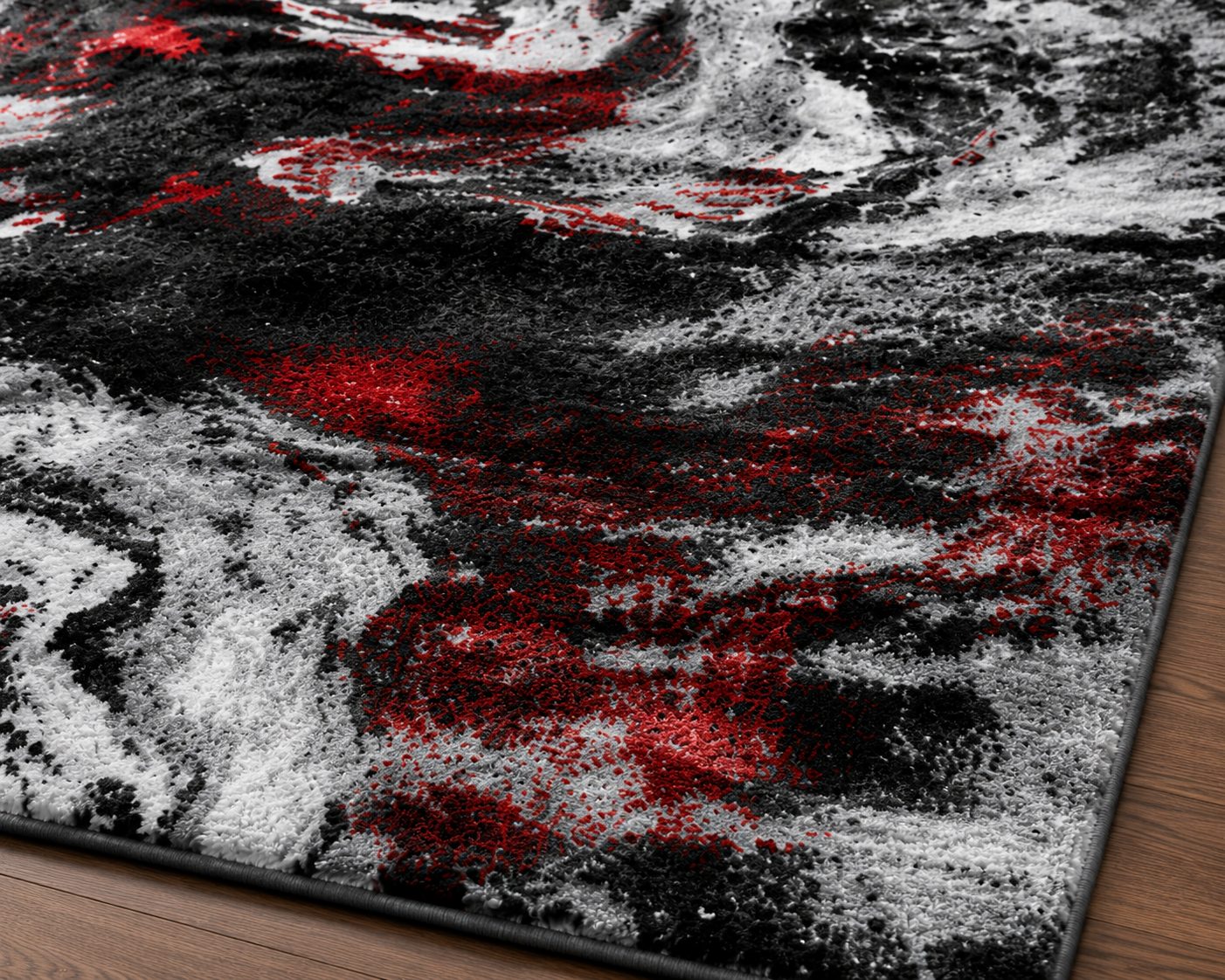 Scarlet Stone Abstract Rug