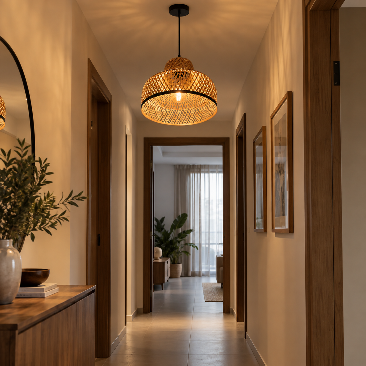 Rustic Bamboo Lampshade