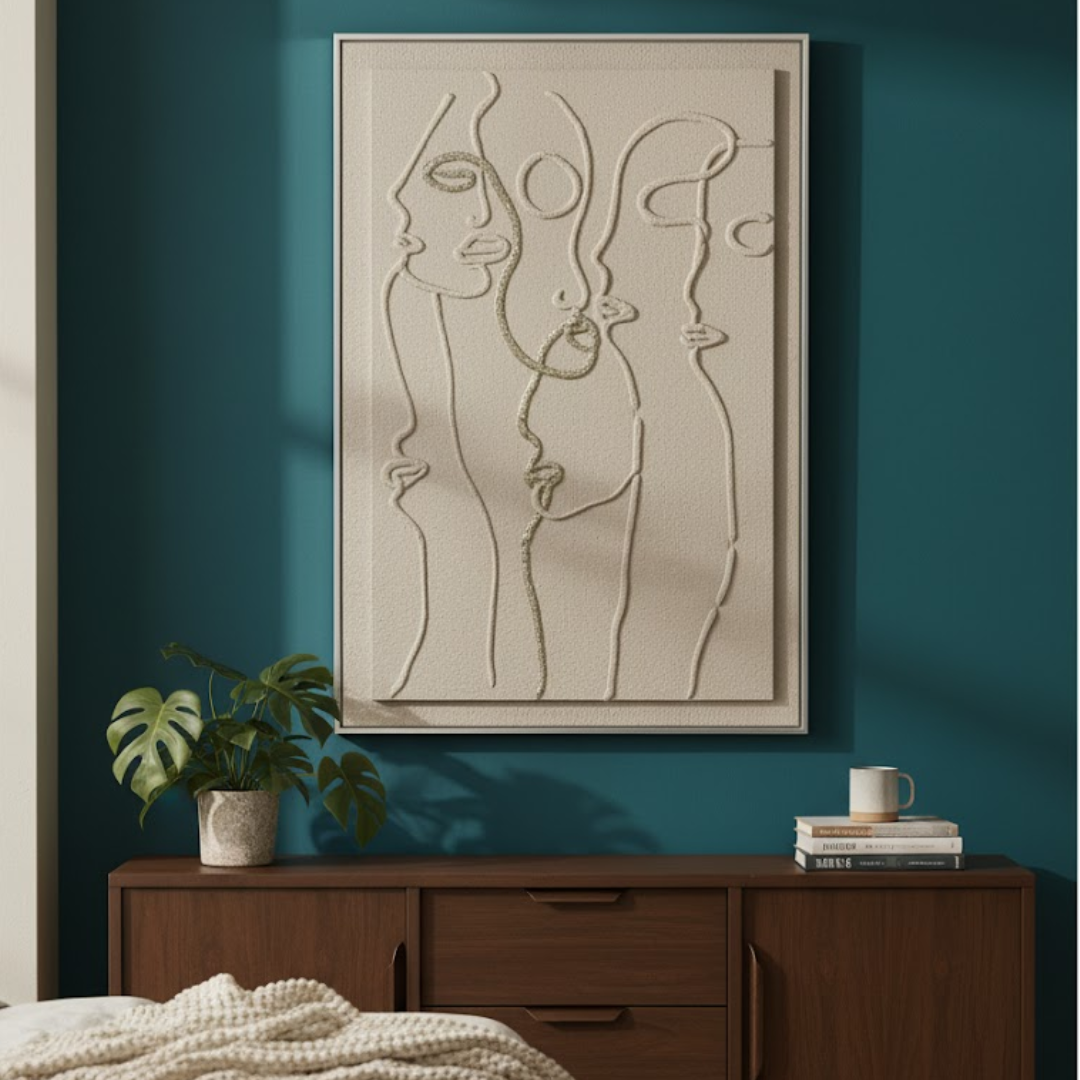 Golden Echoes: Handmade 3D Textured Wall Painting