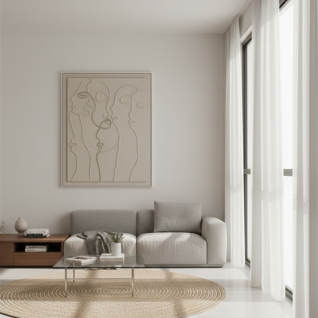 Golden Echoes: Handmade 3D Textured Wall Painting