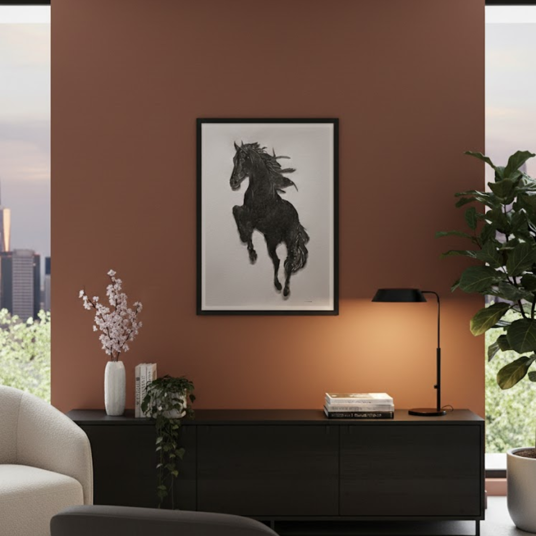 Majestic Horse Handmade 3D Textured Wall Painting