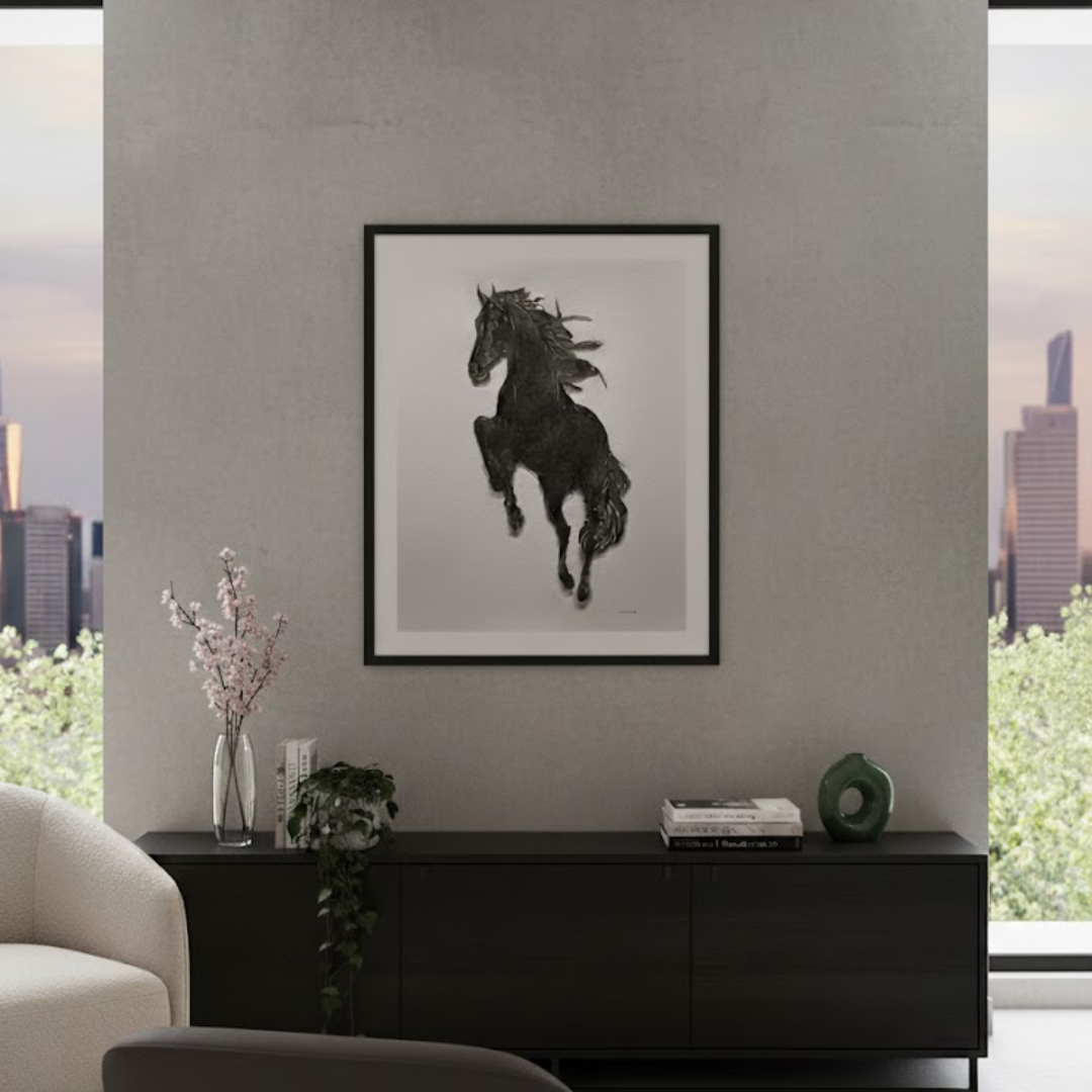 Majestic Horse Handmade 3D Textured Wall Painting