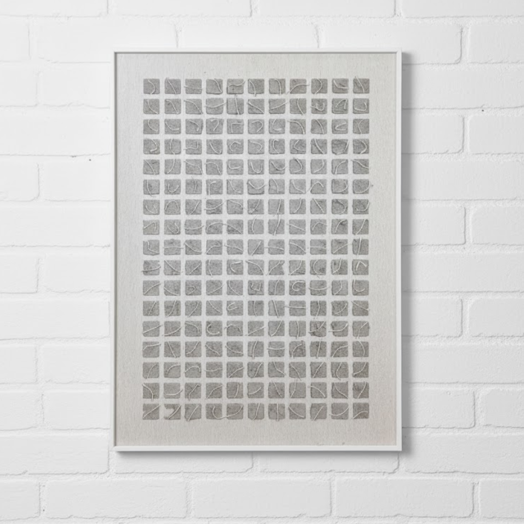 The 10x10 Grid Handmade Textured Wall Painting