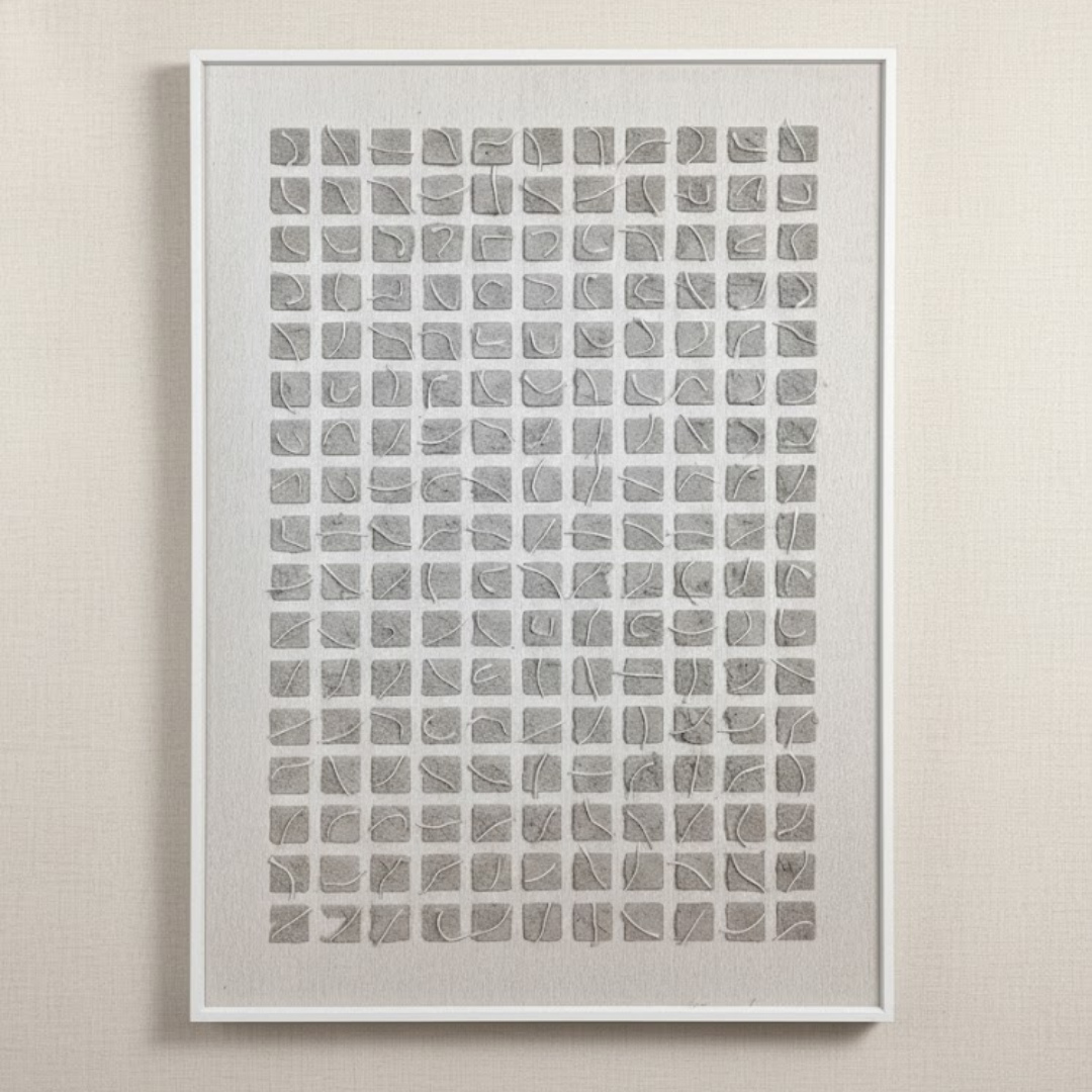 The 10x10 Grid Handmade Textured Wall Painting