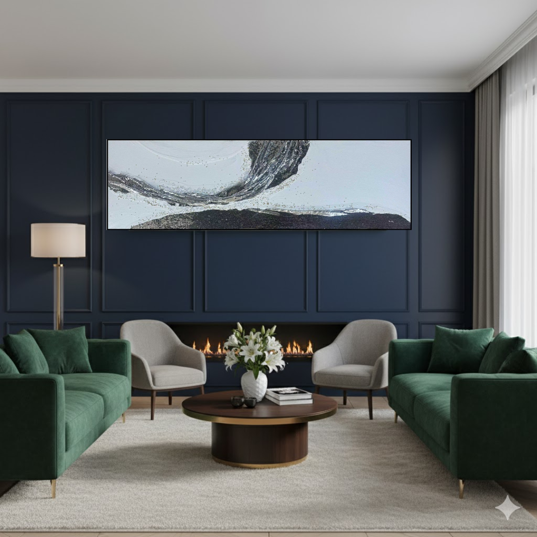Celestial Drift Handmade 3D Textured Wall Painting