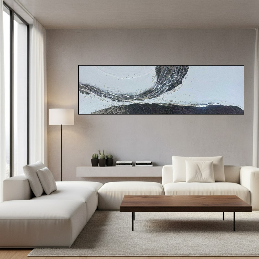 Celestial Drift Handmade 3D Textured Wall Painting