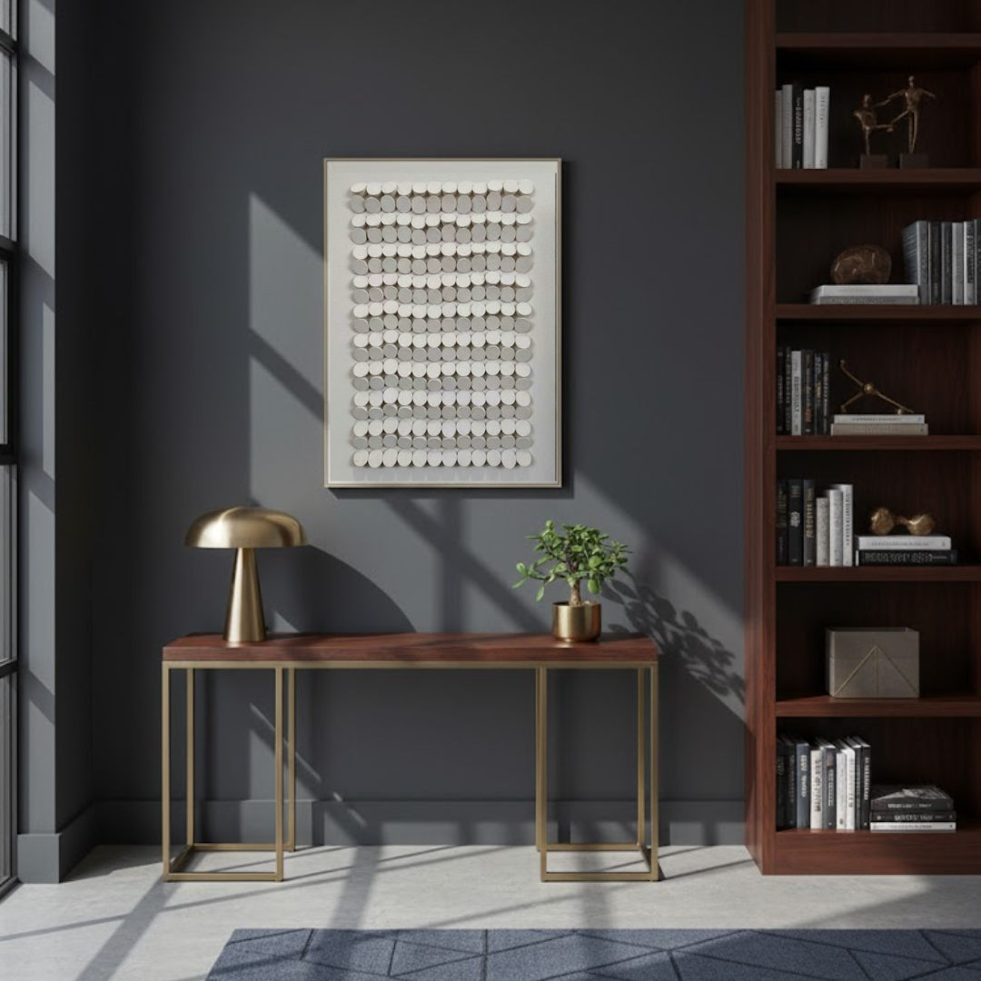 Zen Grid Handmade 3D Textured Wall Painting