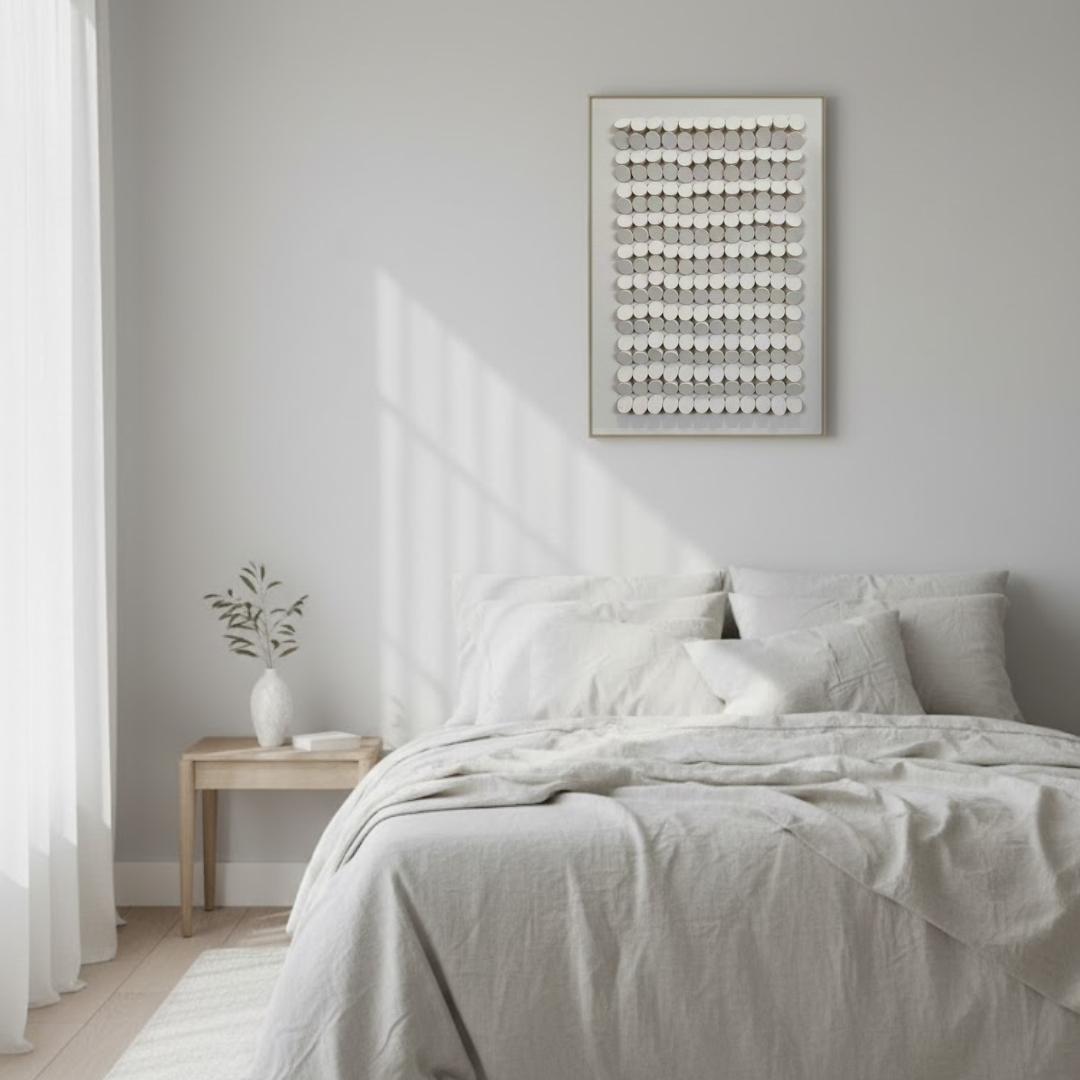 Zen Grid Handmade 3D Textured Wall Painting