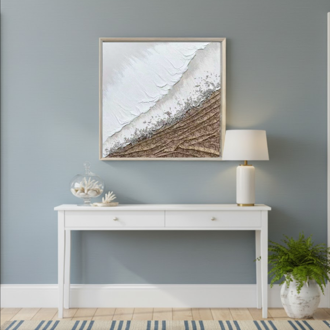 Shoreline Whisper Handmade 3D Textured Wall Painting