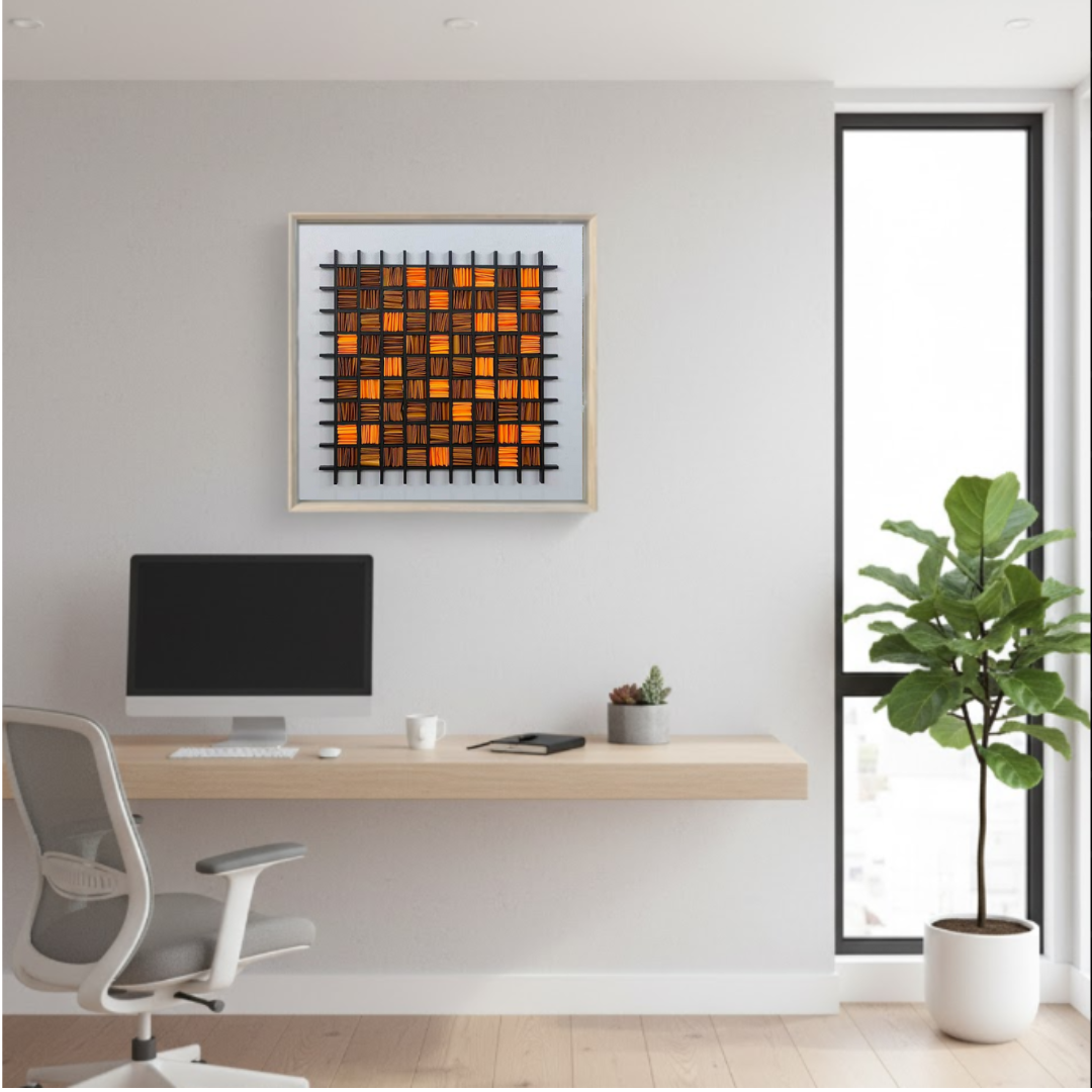 Ember Weave Handmade 3D Textured Wall Painting