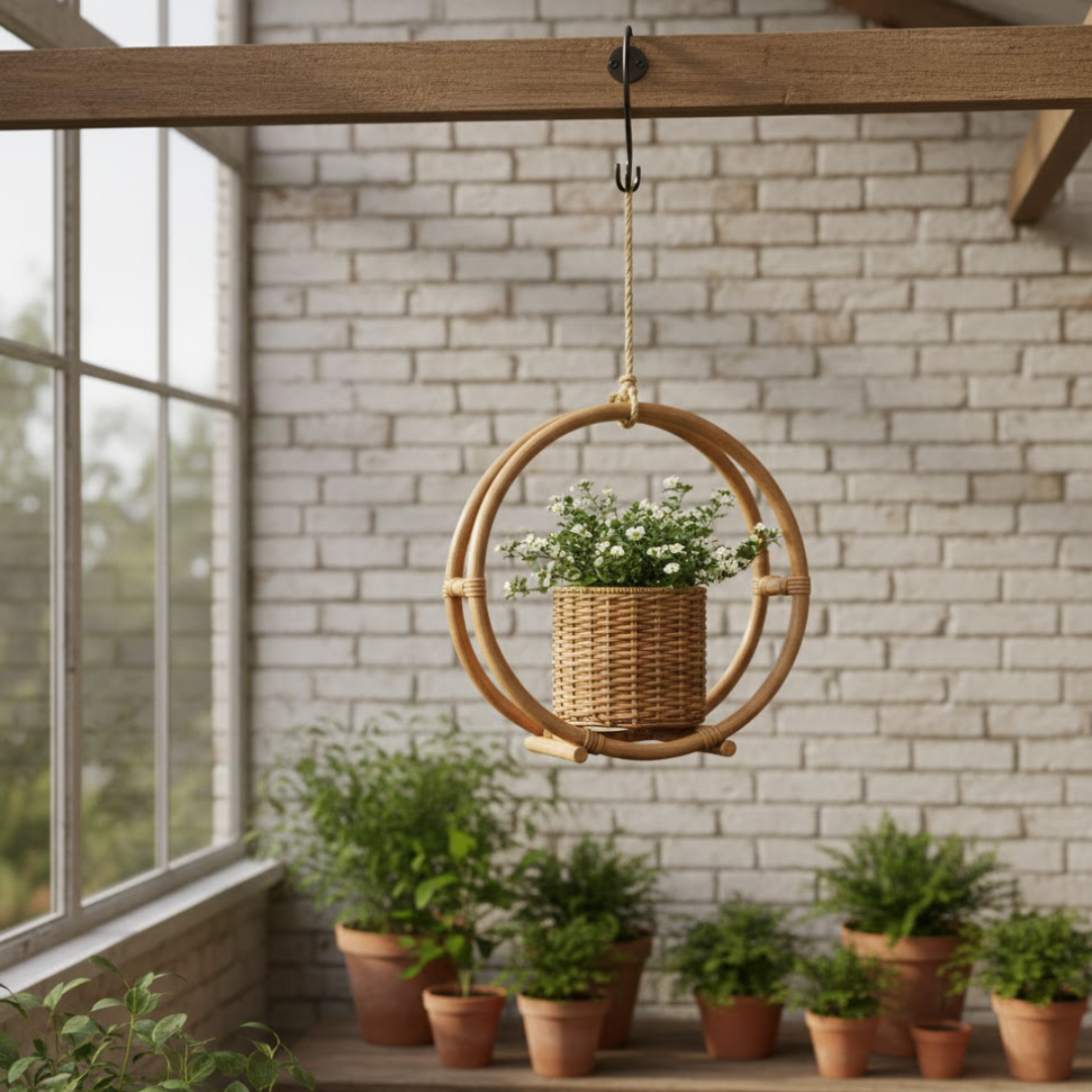 Weave Hanging Cane Planter