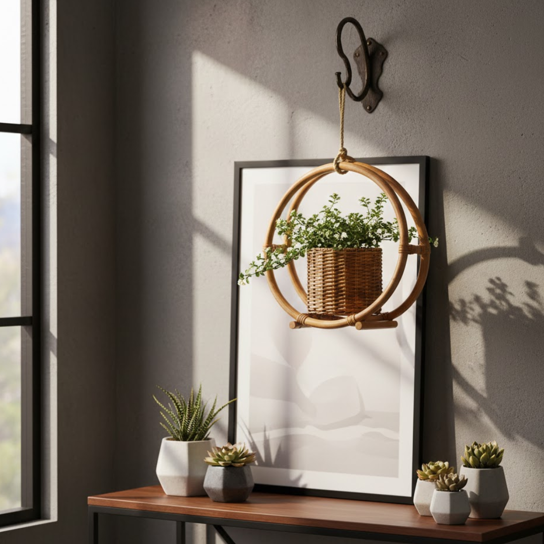 Weave Hanging Cane Planter