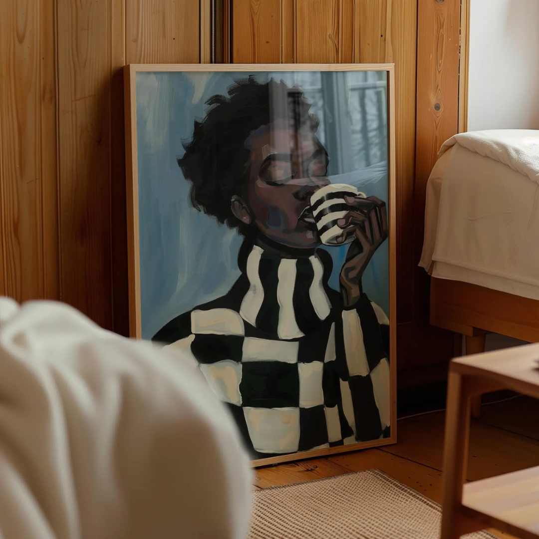 Serene Sip Handmade & Digital Wall Painting