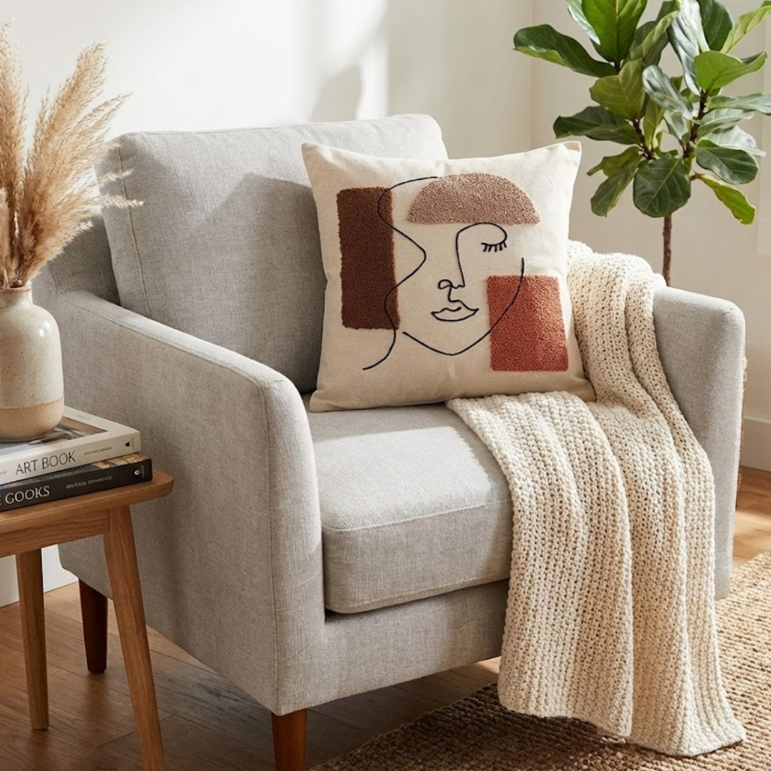 Arta Loom Abstract Face Cushion