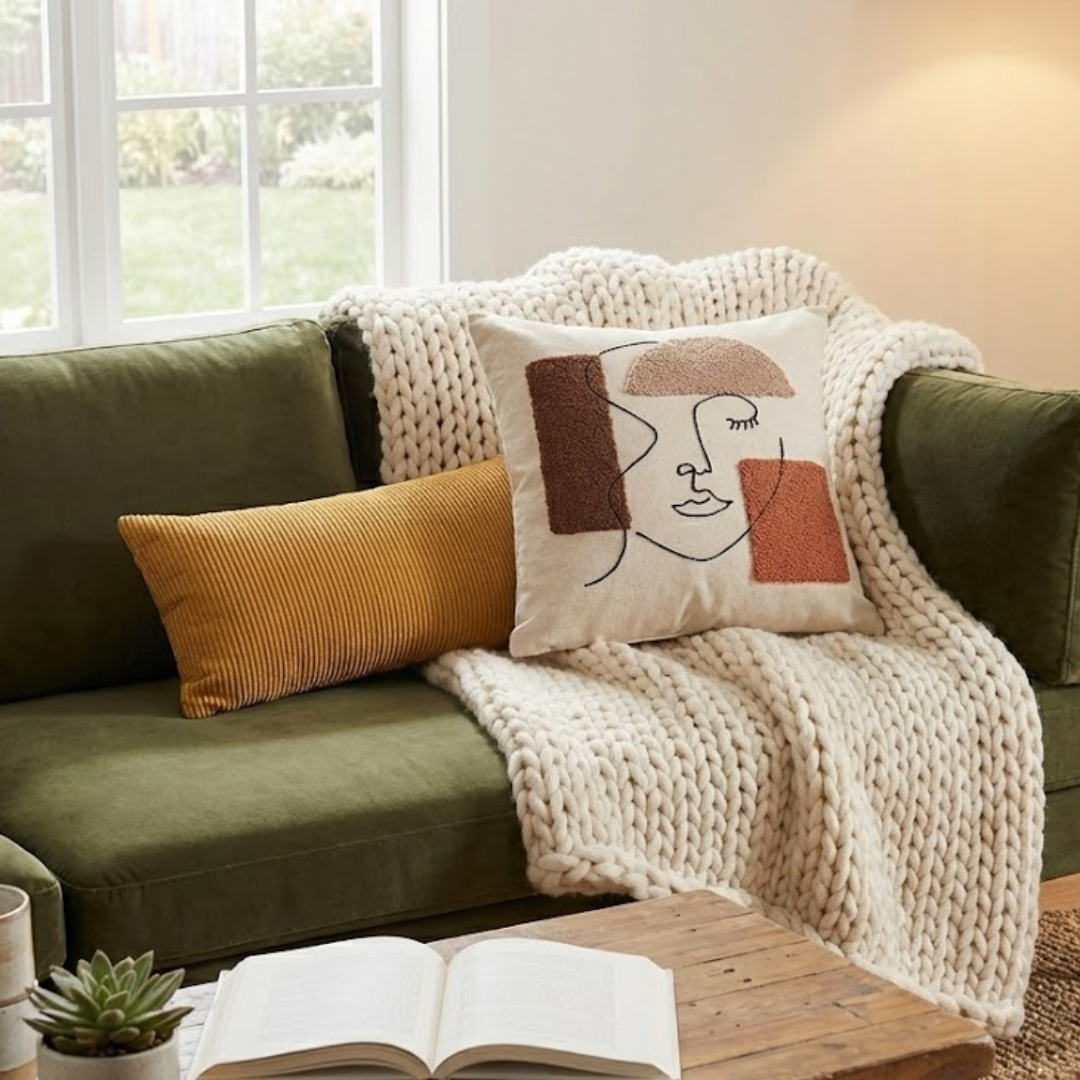 Arta Loom Abstract Face Cushion