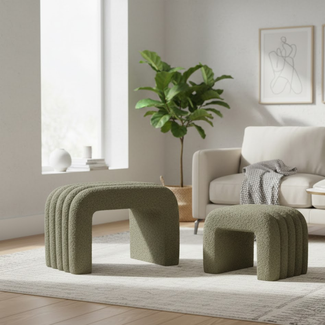 Arcadia Boucle Pouf Bench