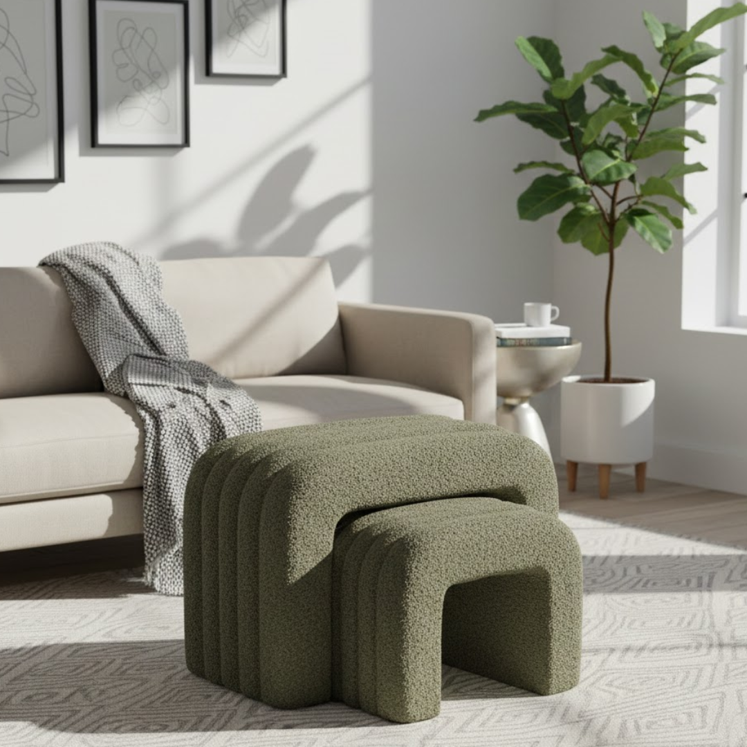 Arcadia Boucle Pouf Bench
