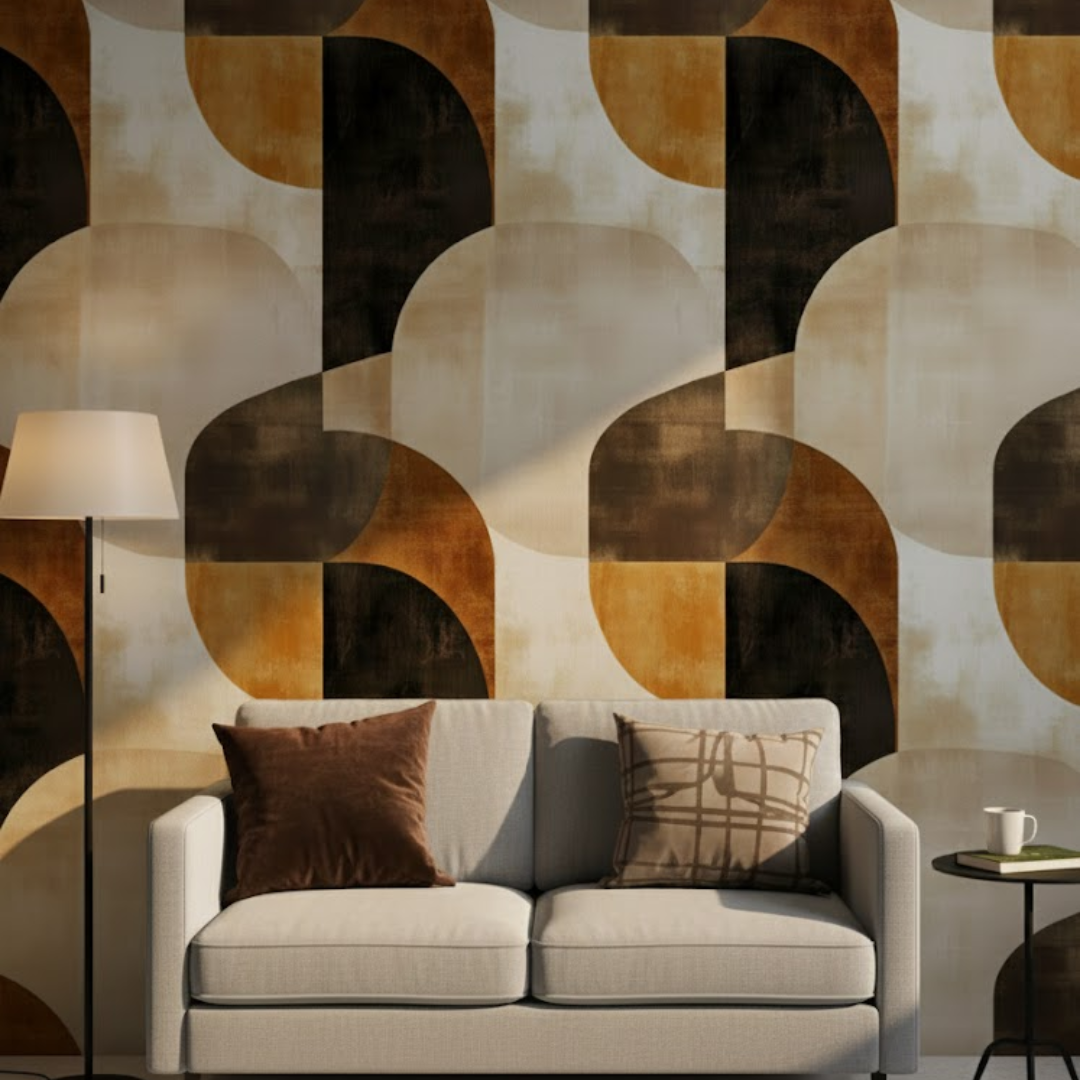 Rust Ember Geometric Wallpaper