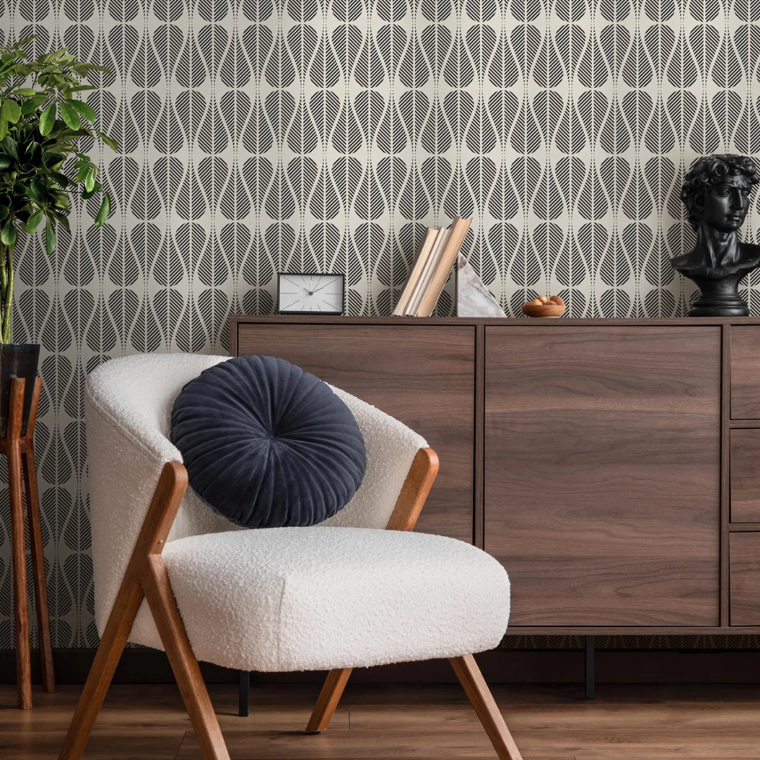 Modern Teardrop Pattern Wallpaper