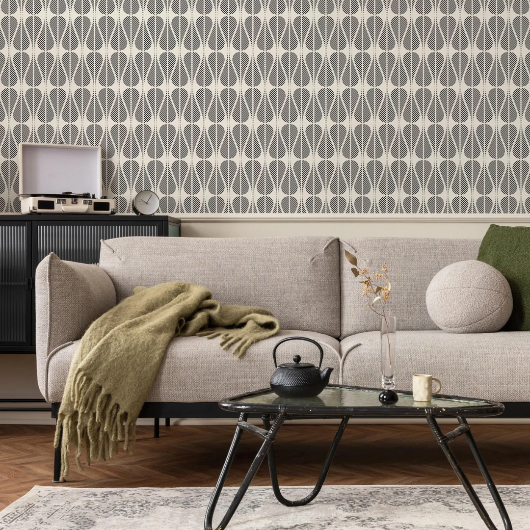 Modern Teardrop Pattern Wallpaper