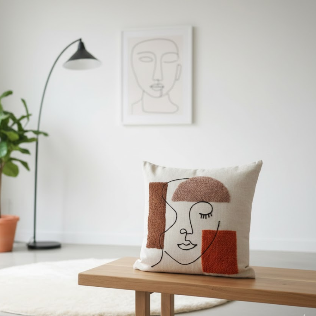 Arta Loom Abstract Face Cushion