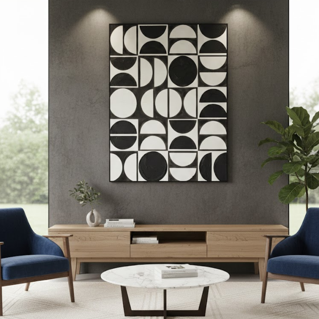Monolith Noir Handmade Textured Wall Painting
