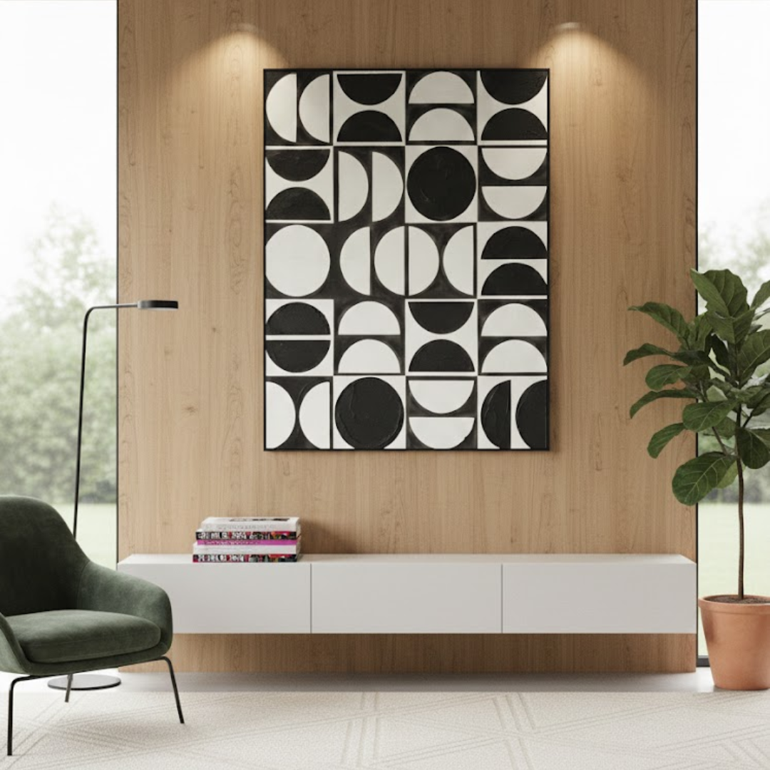 Monolith Noir Handmade Textured Wall Painting